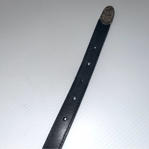 Western Silver Filigree and Black Leather Belt Made in 1995 - Picture 6 of 15